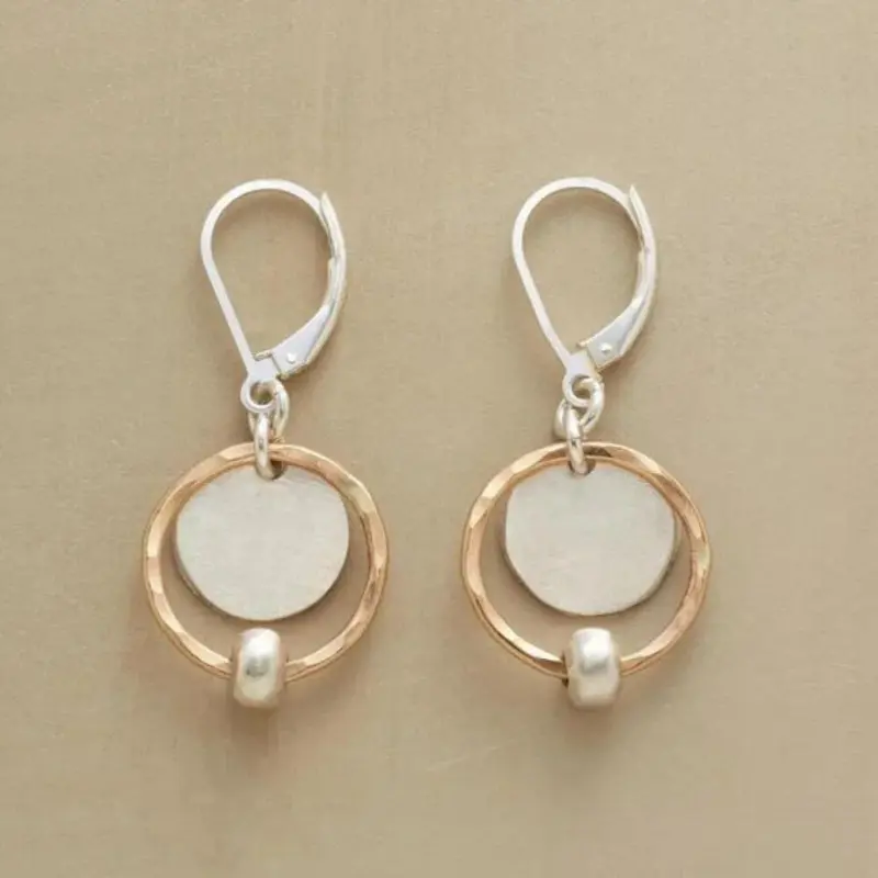 Pendientes chic de oro y plata con perlas