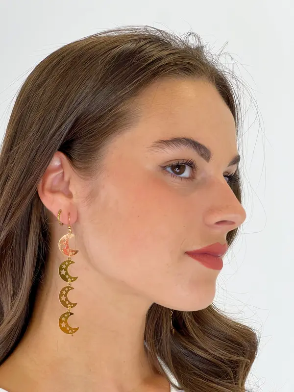 Pendientes colgante luna