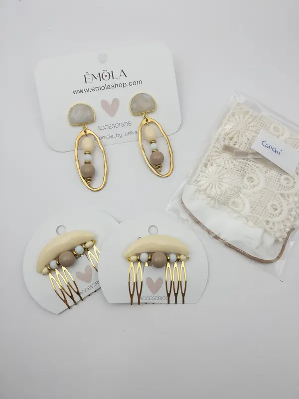 Pendientes Conchi Beige