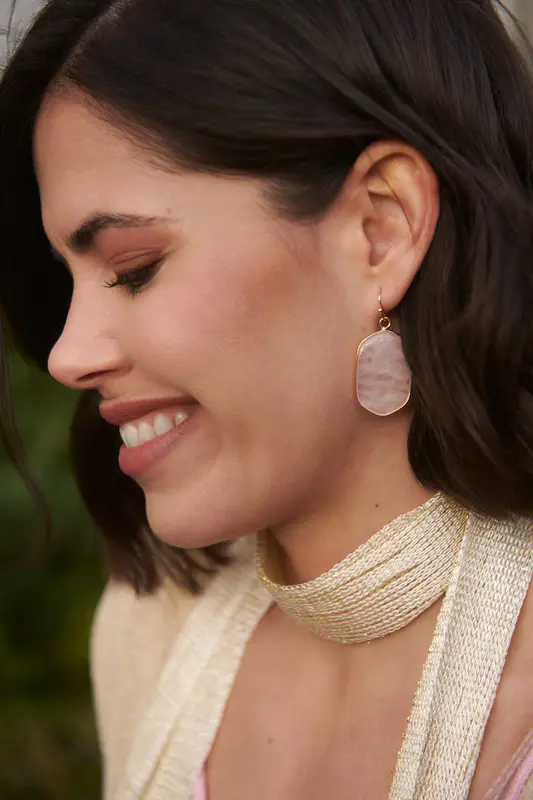 Pendientes Cuarzo Rosa