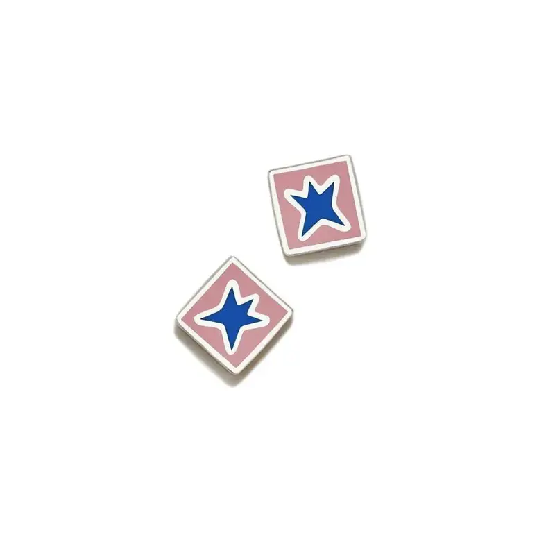 PENDIENTES CUBO ESTRELLA AZUL