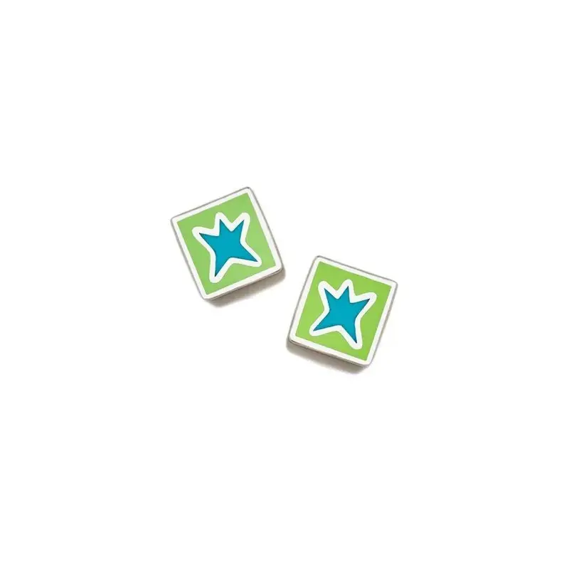 PENDIENTES CUBO ESTRELLA VERDE