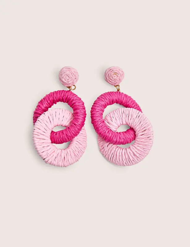 Pendientes de aro colgante en rosa multicolor