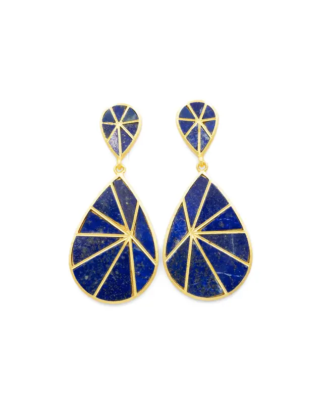 Pendientes dorado Ammar Lapislazuli Tiahra S5817-LZ