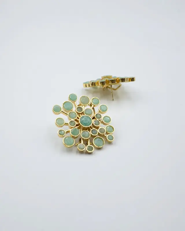 Pendientes dorados Denali Amazonita Tiahra