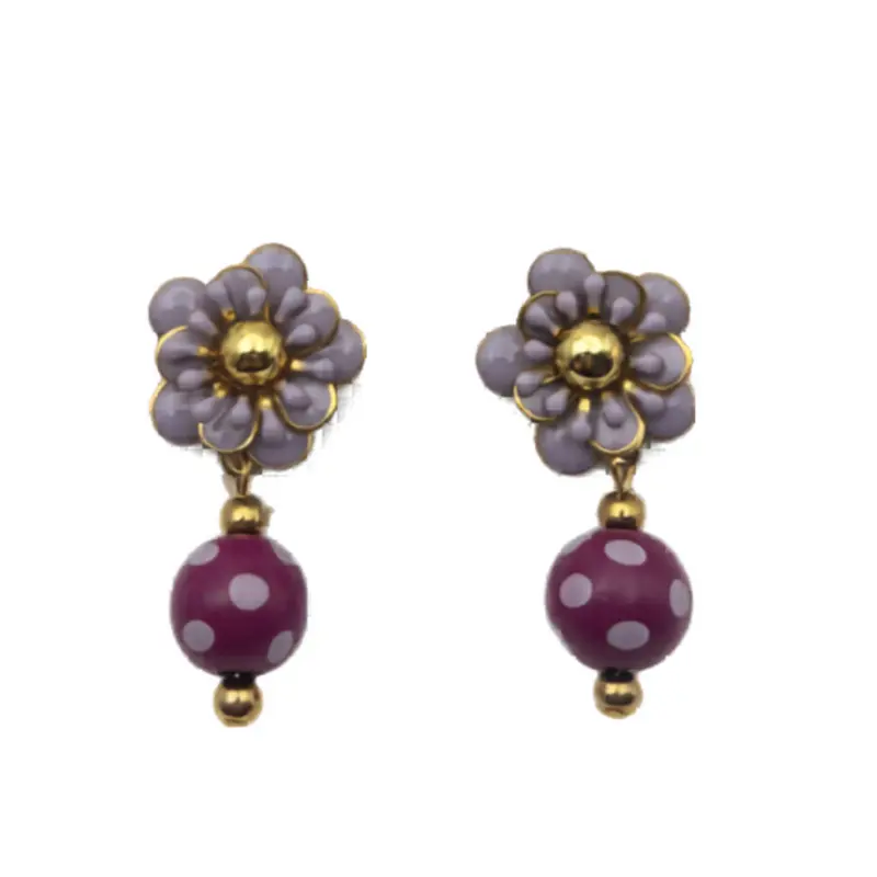 Pendientes Flor Malva y Buganvilla