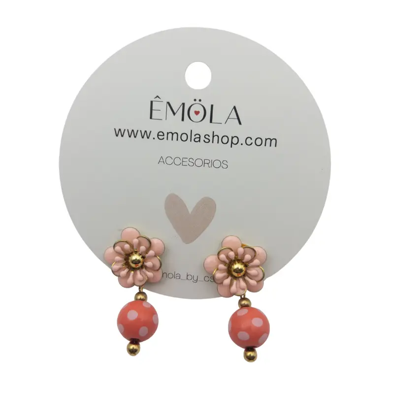 Pendientes Flor Rosa y Coral