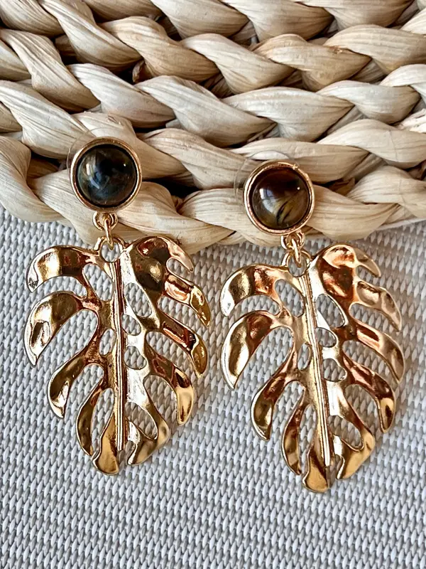 Pendientes Hoja Dorada Retro/Boho