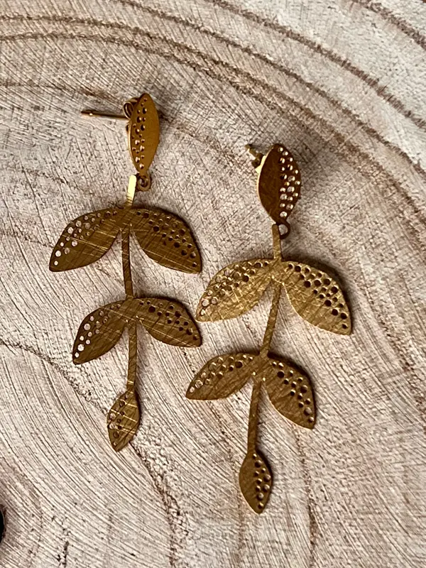 Pendientes Hoja Dorado
