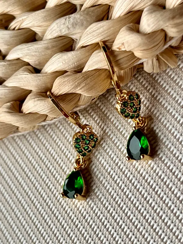 Pendientes Lágrima Verde