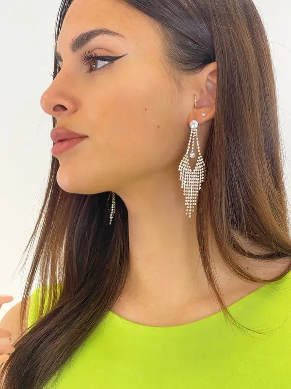 Pendientes péndulo pedrería