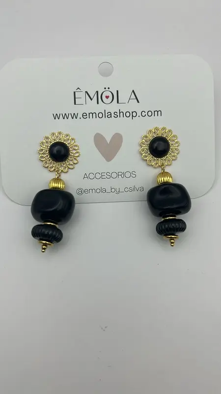 Pendientes Solera negro