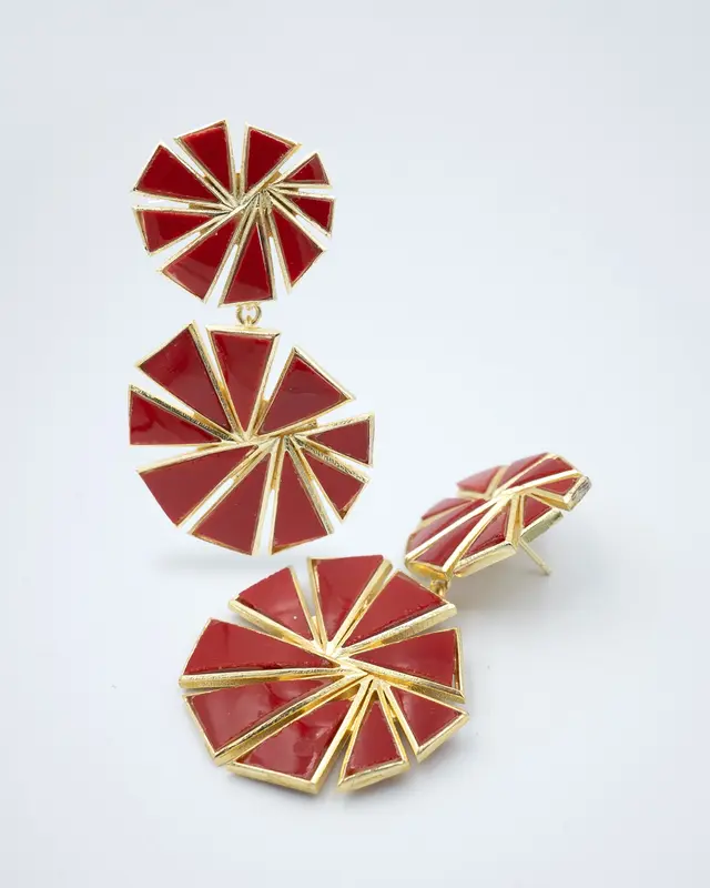 Pendientes Vishaal Onix Rojo Tiahra
