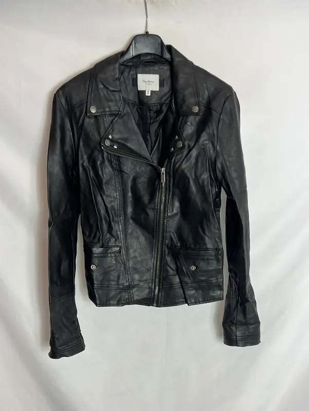 PEPE JEANS. Chaqueta efecto piel cremallera. T M