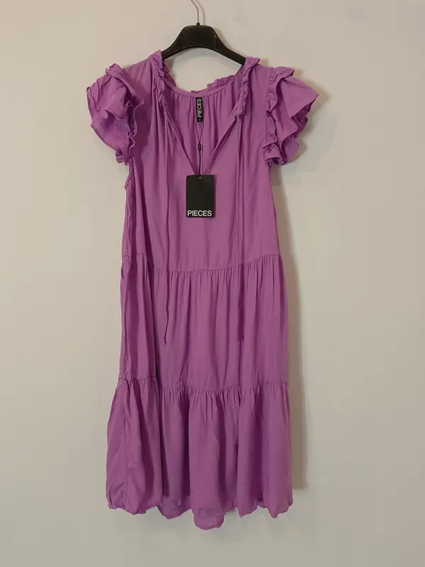 PIECES. Vestido morado fluido T.xs