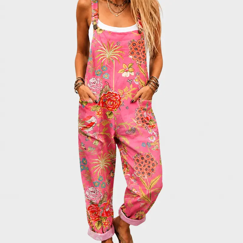 Pink Floral | Comfortable Printed Jumpsuit