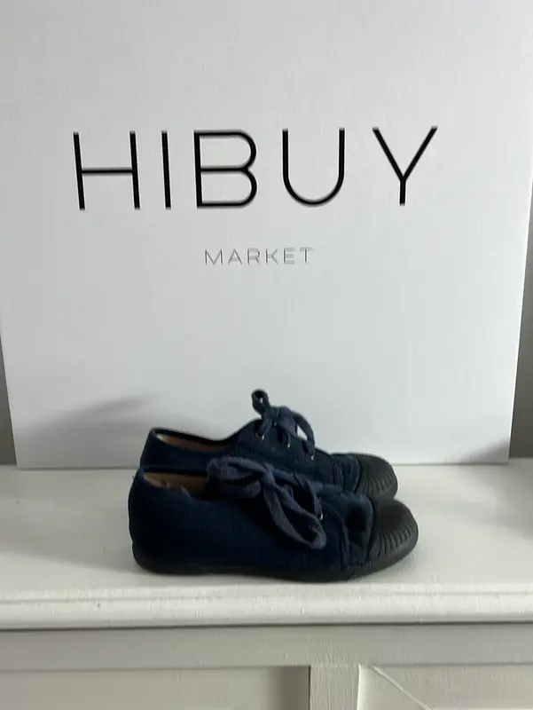 PISAMONAS. Zapatillas cordones micropana azules. T 29