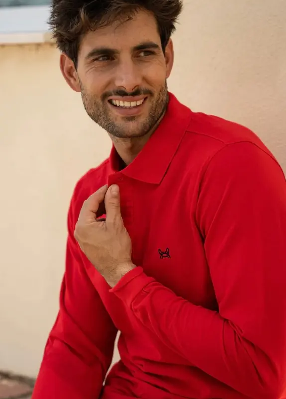 POLO MANGA LARGA ROJO Custi&mikelo