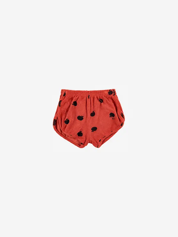 Poma allover red terry shorts