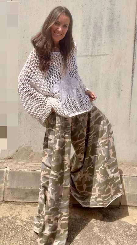 Poncho "Olas de Marfil"
