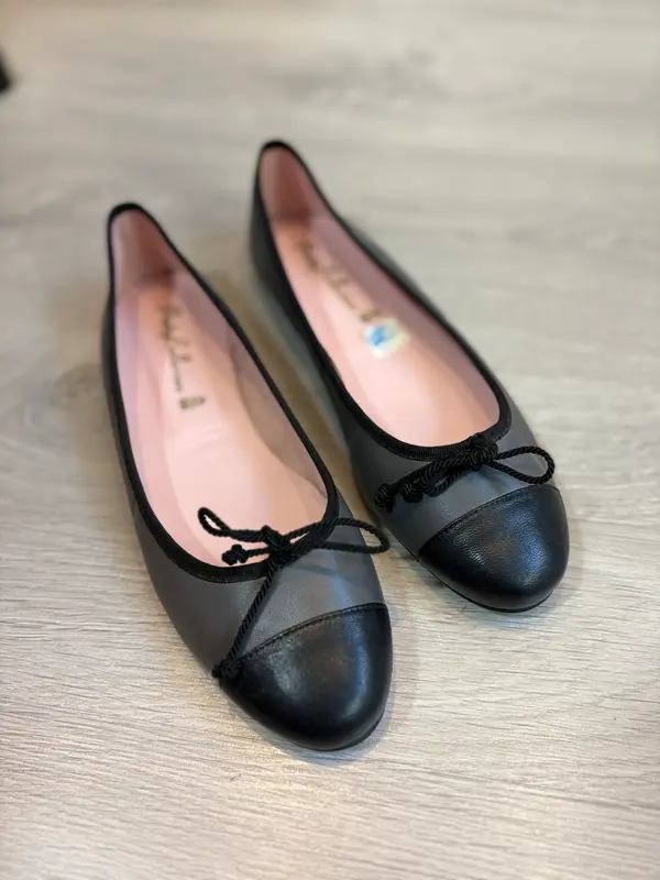 PRETTY BALLERINAS. Bailarinas piel bicolor grises. T 40
