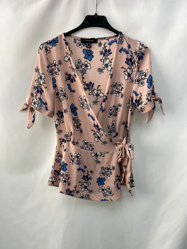 PRIMARK.Blusa cruzada Rosa T.XS