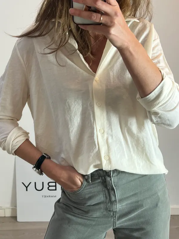 PRIMARK. Camisa fluida beige claro. T M