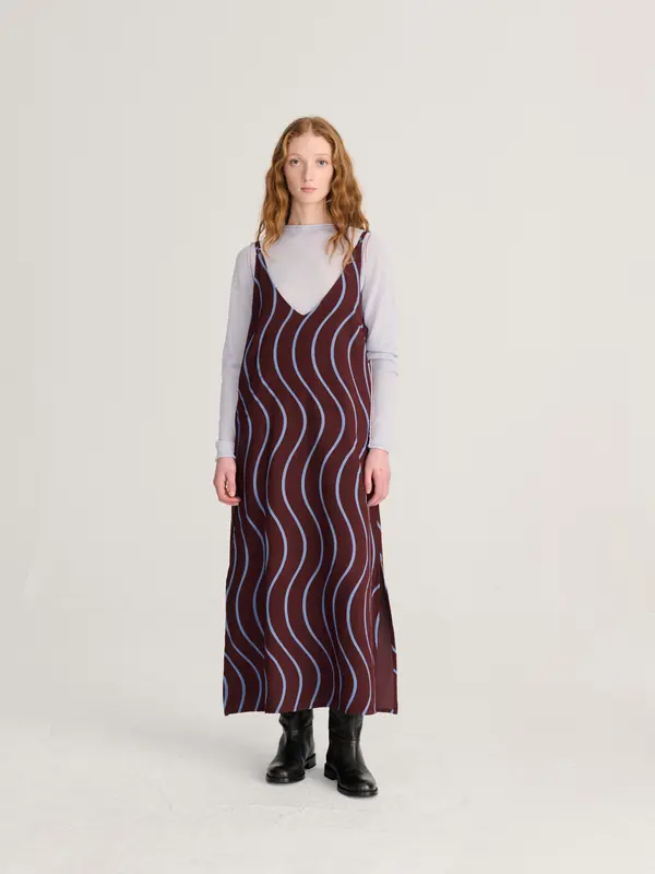 Psicodelic Stripes all over fluid dress