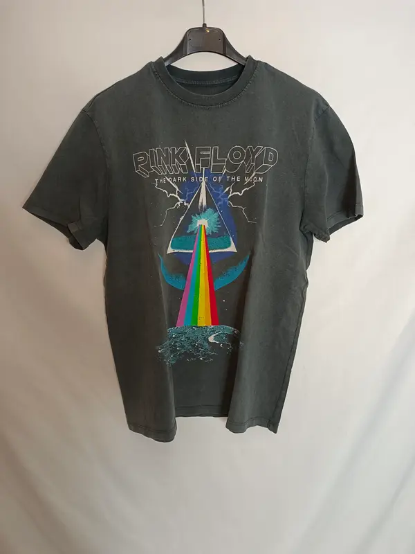 PULL&BEAR. Camiseta gris PINK FLOID T.xs