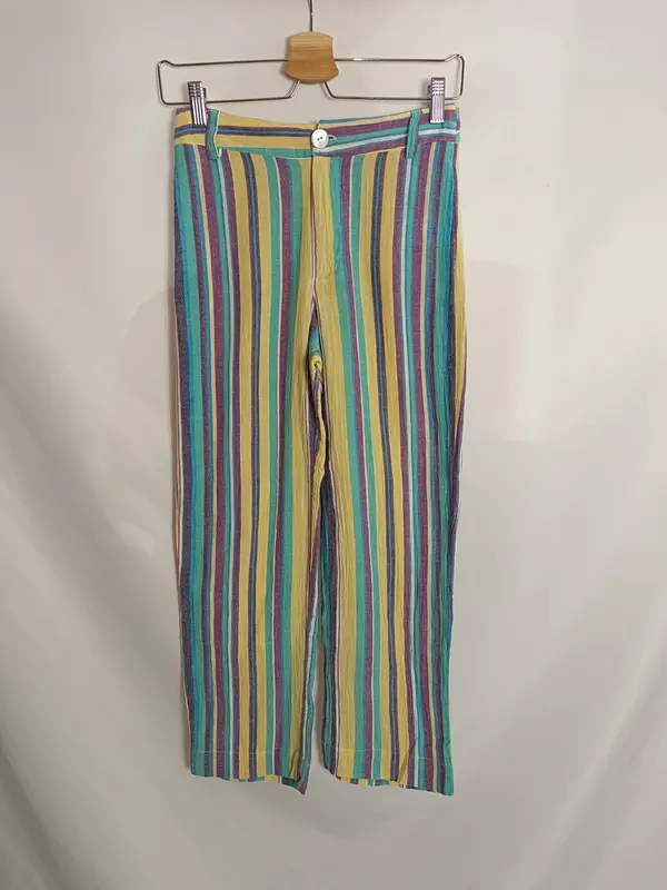 PULL&BEAR. Pantalón algodón rayas T.xs