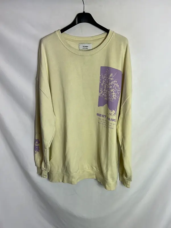 PULL&BEAR . Sudadera tono pastel dibujos. T XL