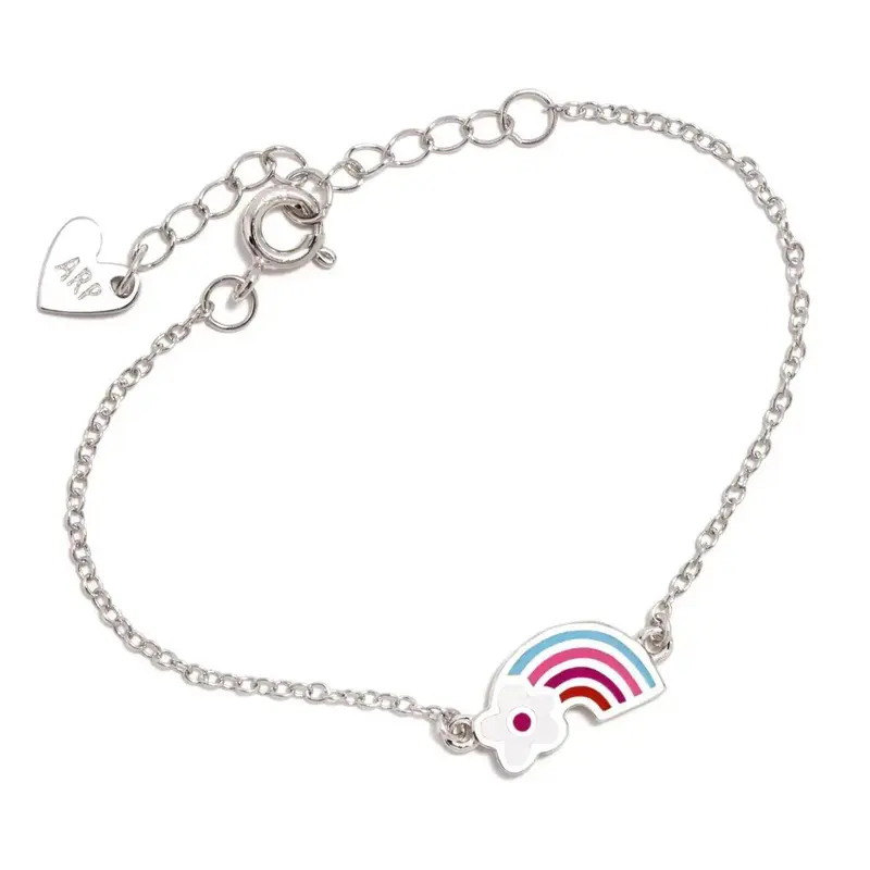 PULSERA ARCOIRIS FLOR BLANCA
