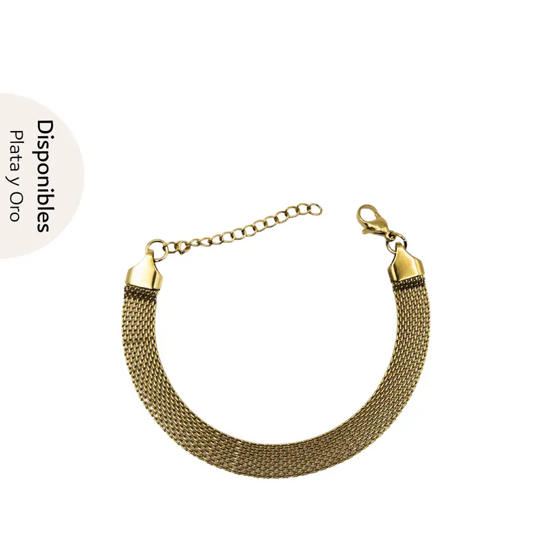 Pulsera mallada acero inoxidable
