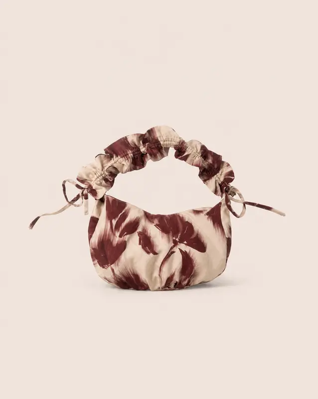 Red Peony Flower Print Bag