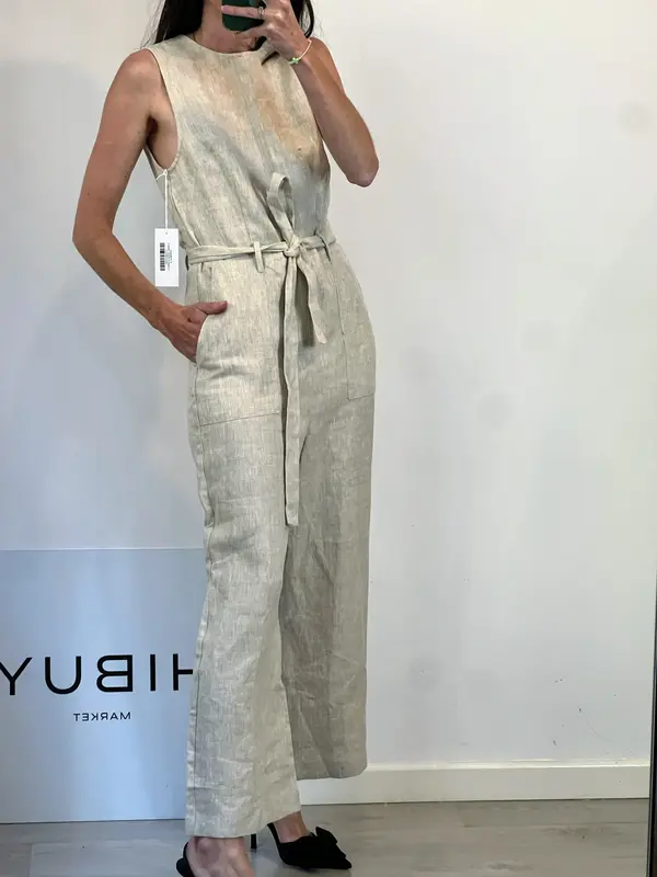 REFORMATION. Mono largo beige lino