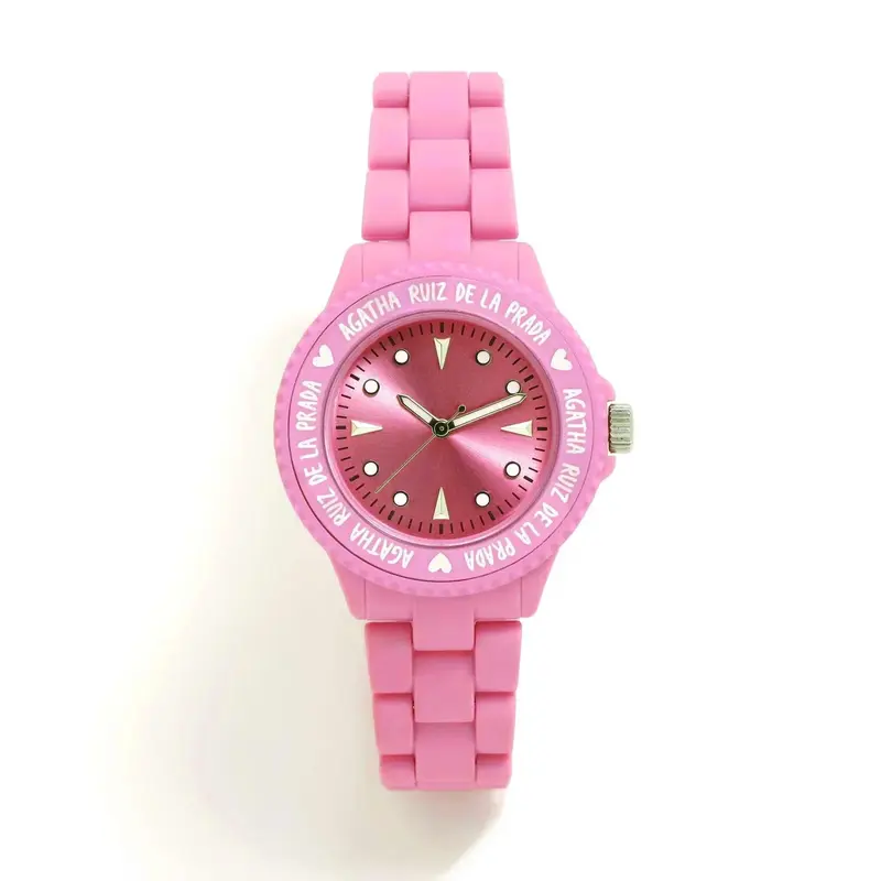 RELOJ PLASTICO ROSA