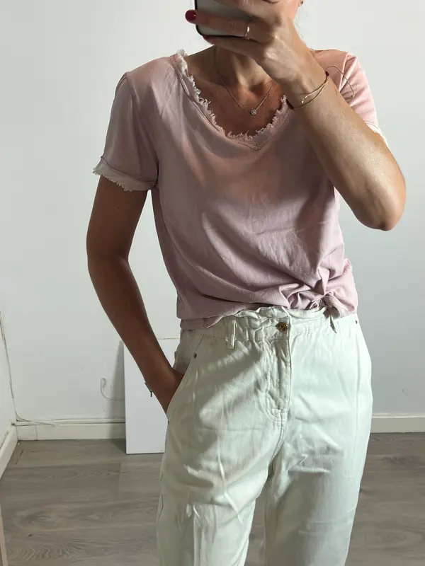 RENATTA&GO. Camiseta rosa jaspeada. T M/L