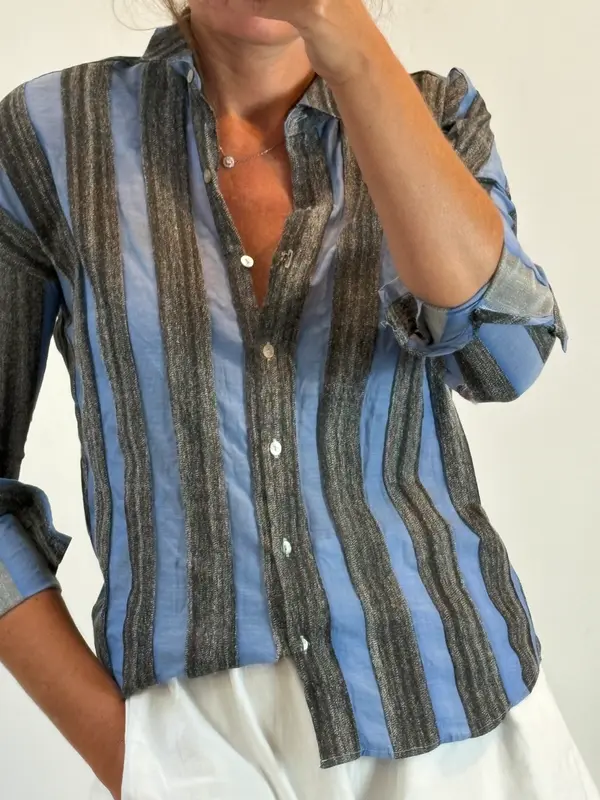 RICH&ROYAL. Blusa bicolor texturas. T S