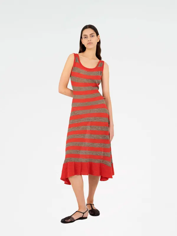 Sage Striped Knit Dress