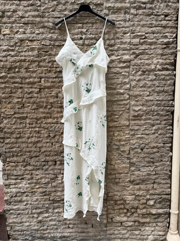 SALSA JEANS. Vestido largo con detalle de volantes