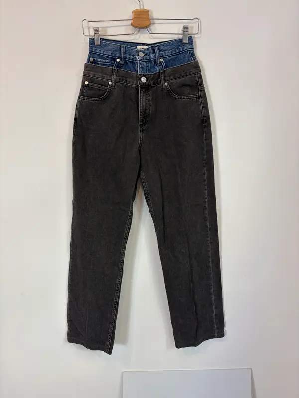 SANDRO. Denim recto doble cintura. T 36