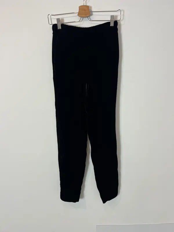 SANDRO. Pantalón fluido negro terciopelo  T.1(s)