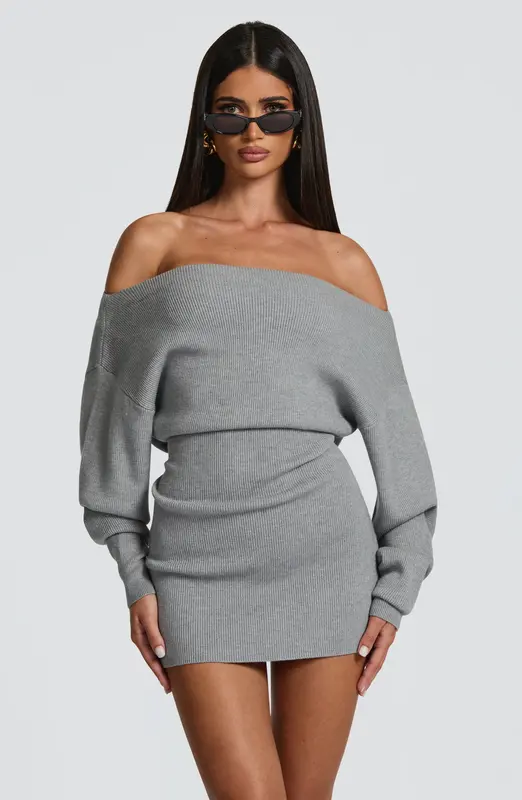 SAWYER MINI VESTIDO - GRIS CLARO