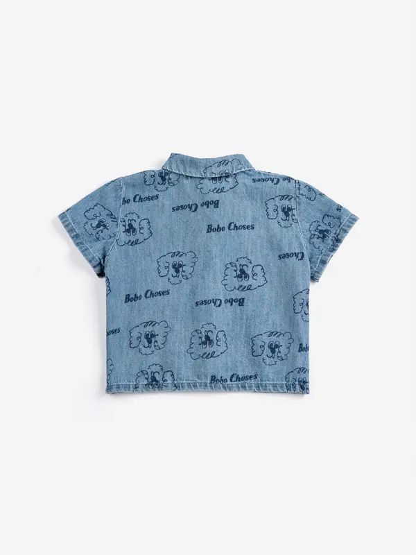 SB126AB027 Pickles The Dog all over denim shirt