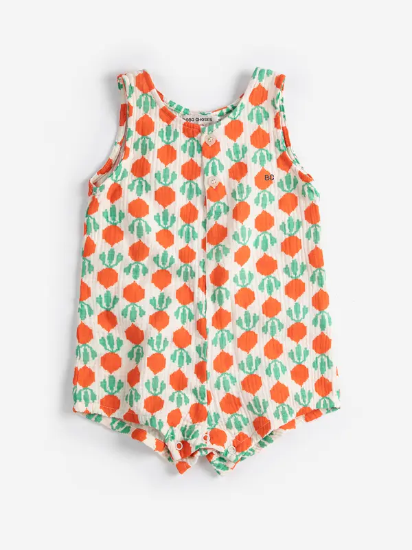 SB126AB160 Cool Radish all over woven playsuit