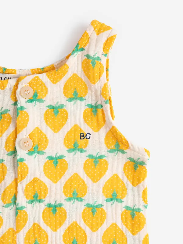 SB126AB161 Strawberry all over  woven playsuit