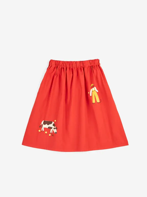 SB126AC081 Farm Adventure woven midi skirt
