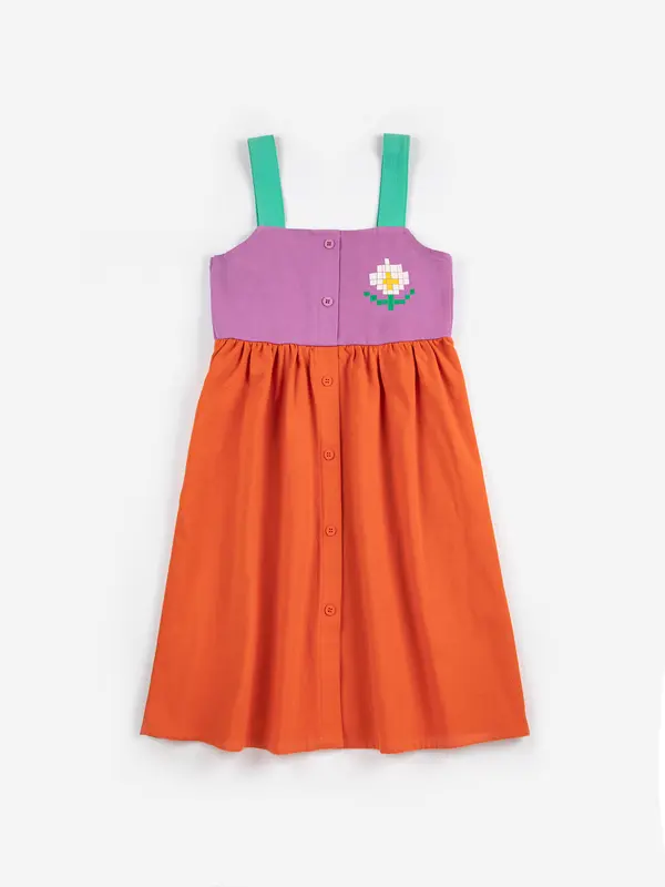 sb126ac108 Pixel Daisy color block woven dress