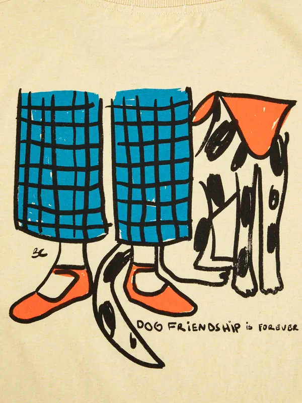 sb126ad004 Dog Friendship straight T-shirt