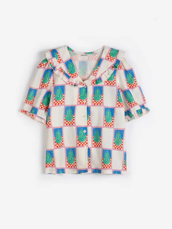 sb126ad021 Simple pear pattern collar shirt